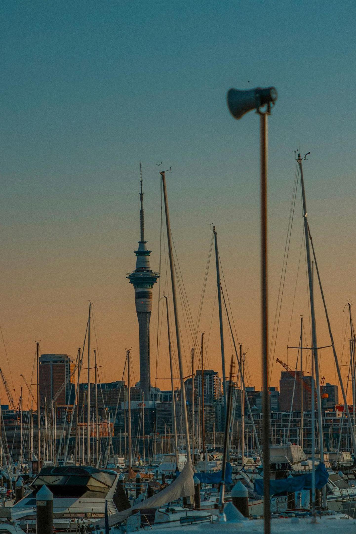Auckland skyline at sunset