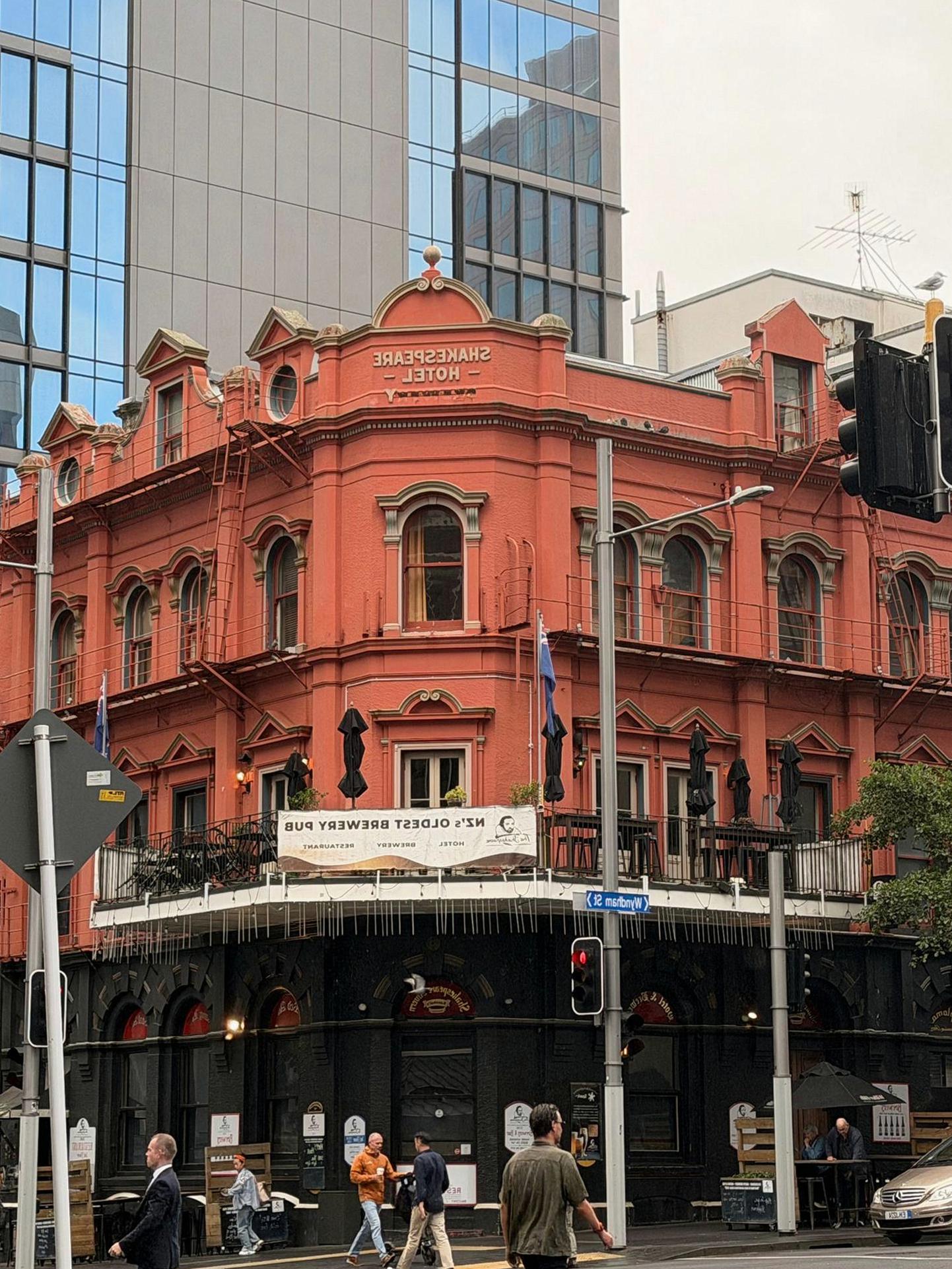 Brightvibes Hotel building facade in Auckland center